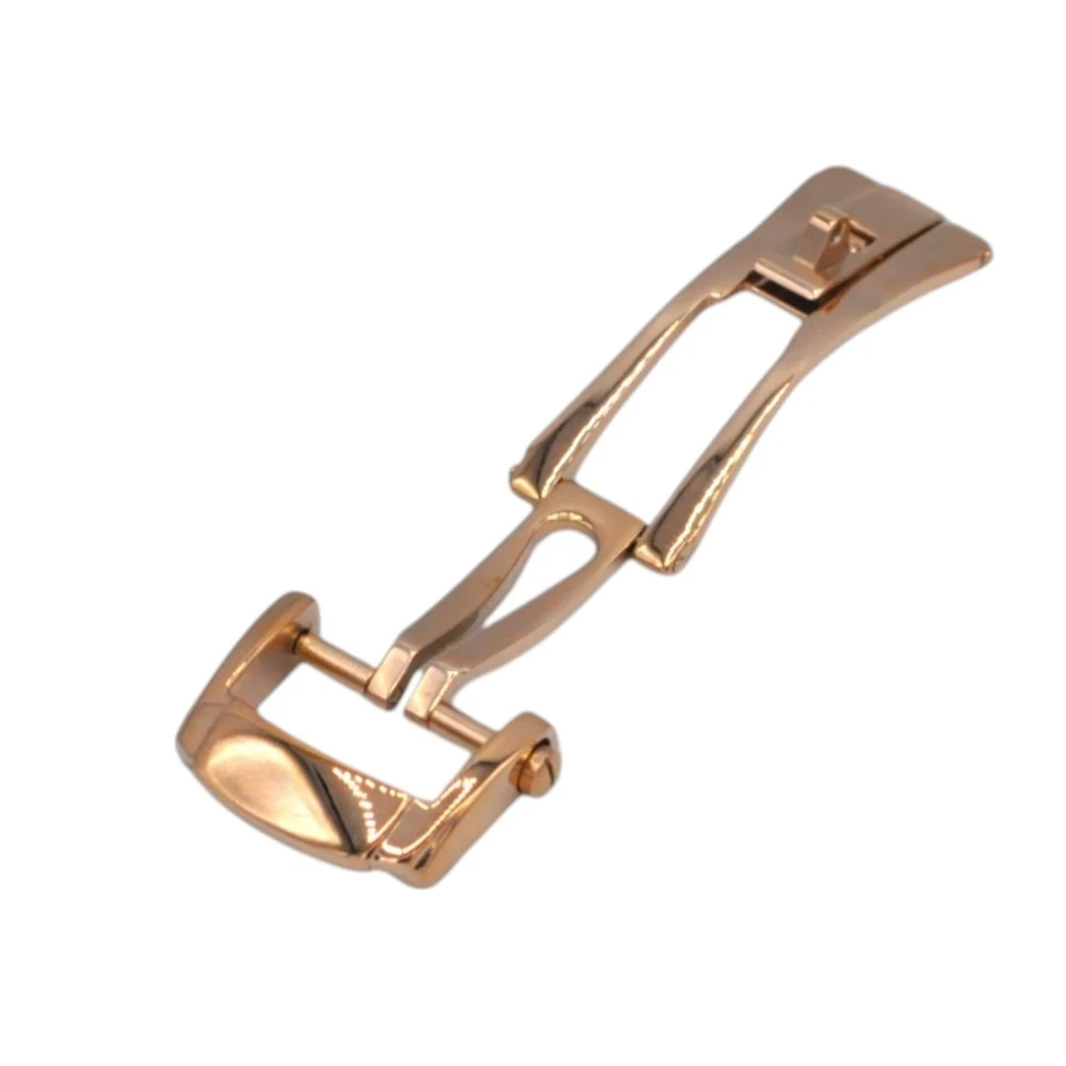 Cierre de reloj desplegable de acero de 18 mm color oro rosa para Patek Philippe Nautilus Foto 2 de 4