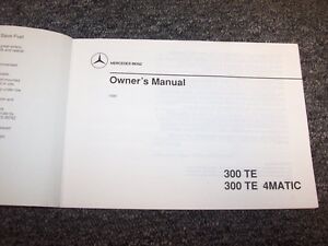 1990 Mercedes Benz 300TE & 4Matic Owner Owner's Operator User Guide