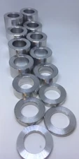 ID-3/4 OD-1-1/8" WHEEL AXLE SPACER KIT - 14 PCS. -  HARLEY - 7 PAIRS - USA MADE