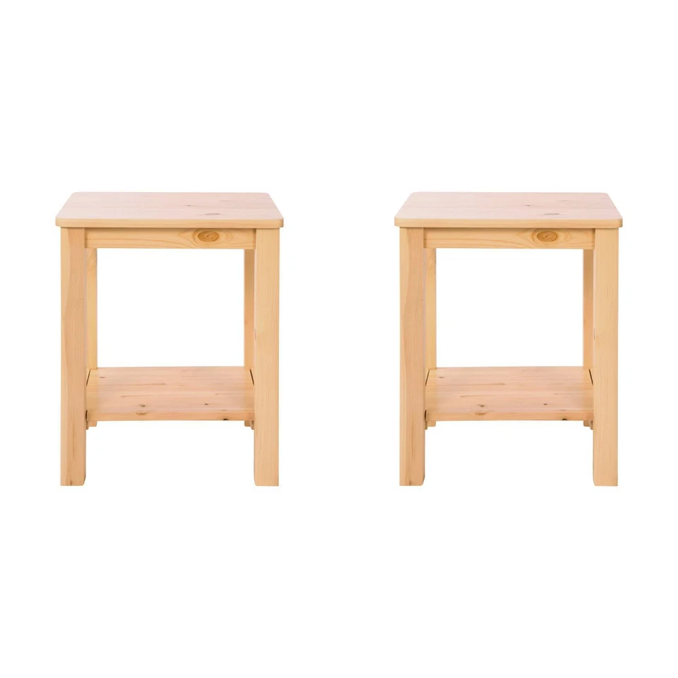 Hocker Sitzhocker Holzhocker 2er Set Kiefer Holz 47 cm hoch Stauraum Homestyle4u - Bild 2 von 4