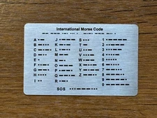 Morse Code EDC Wallet Card - Ham Radio, Prime Stainless Steel, No Plastic