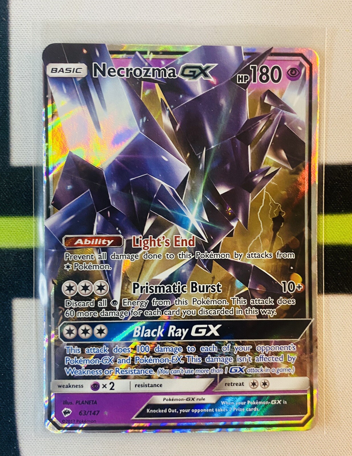 Carte Pokemon NECROZMA Ailes de l'Aurore 63/156 GX Ultra Rare SL5 FR NEUF U Carte Pokemon NECROZMA Ailes de l'Aurore 63/156 GX Ultra Rare SL5 FR NEUF U
