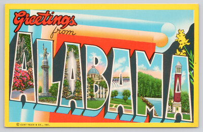 Greetings from Alabama Large Letter Postcard | eBay