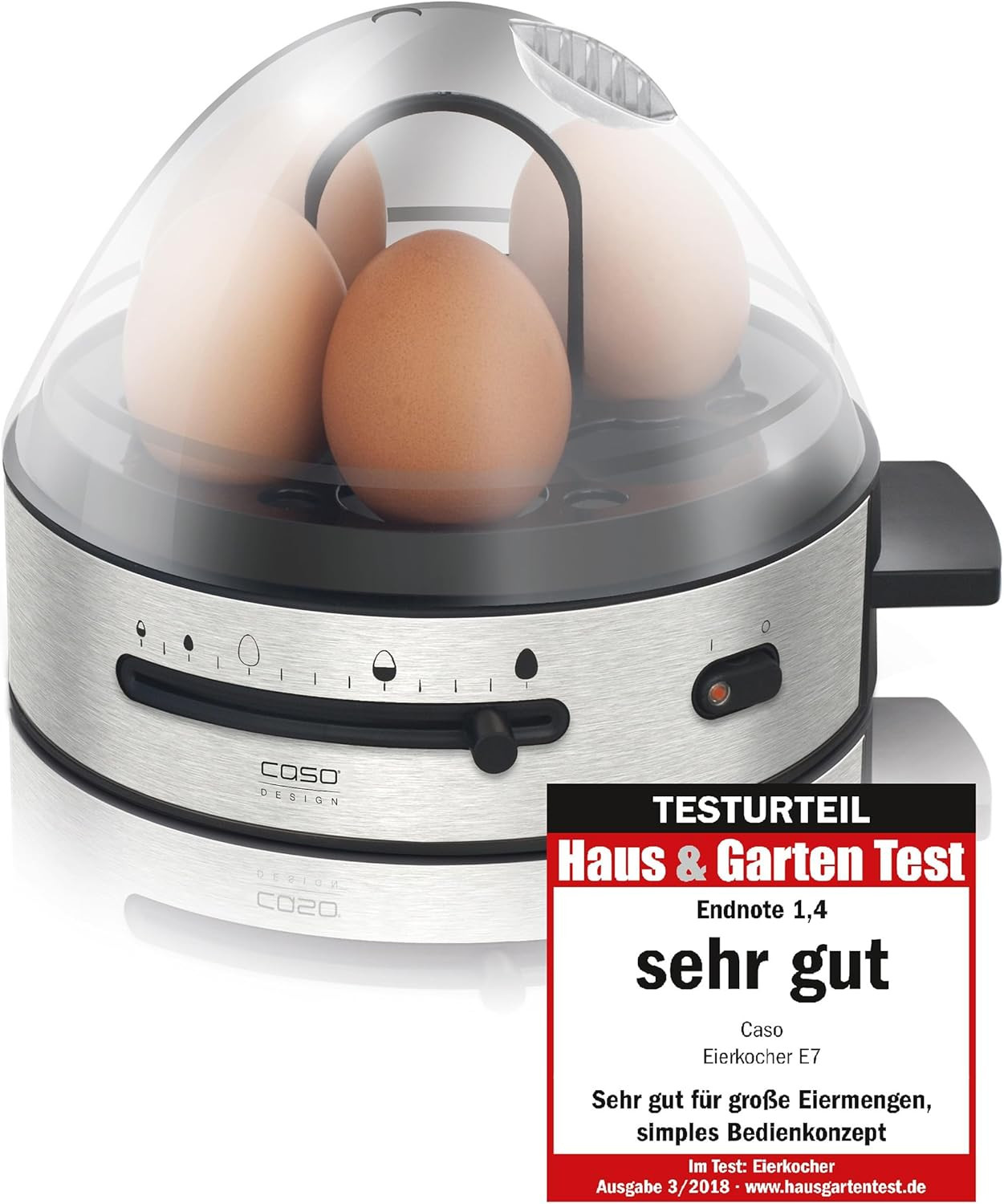 CASO E 7 - Design Eierkocher, Testurteil: Sehr Gut, Elektronischer Eierkocher Fü