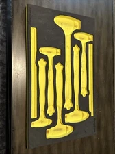 Snap On YELLOW HI-VIZ Foam Organizer For Dead Blow hammers FMHBBD028 / HBBD6FHV