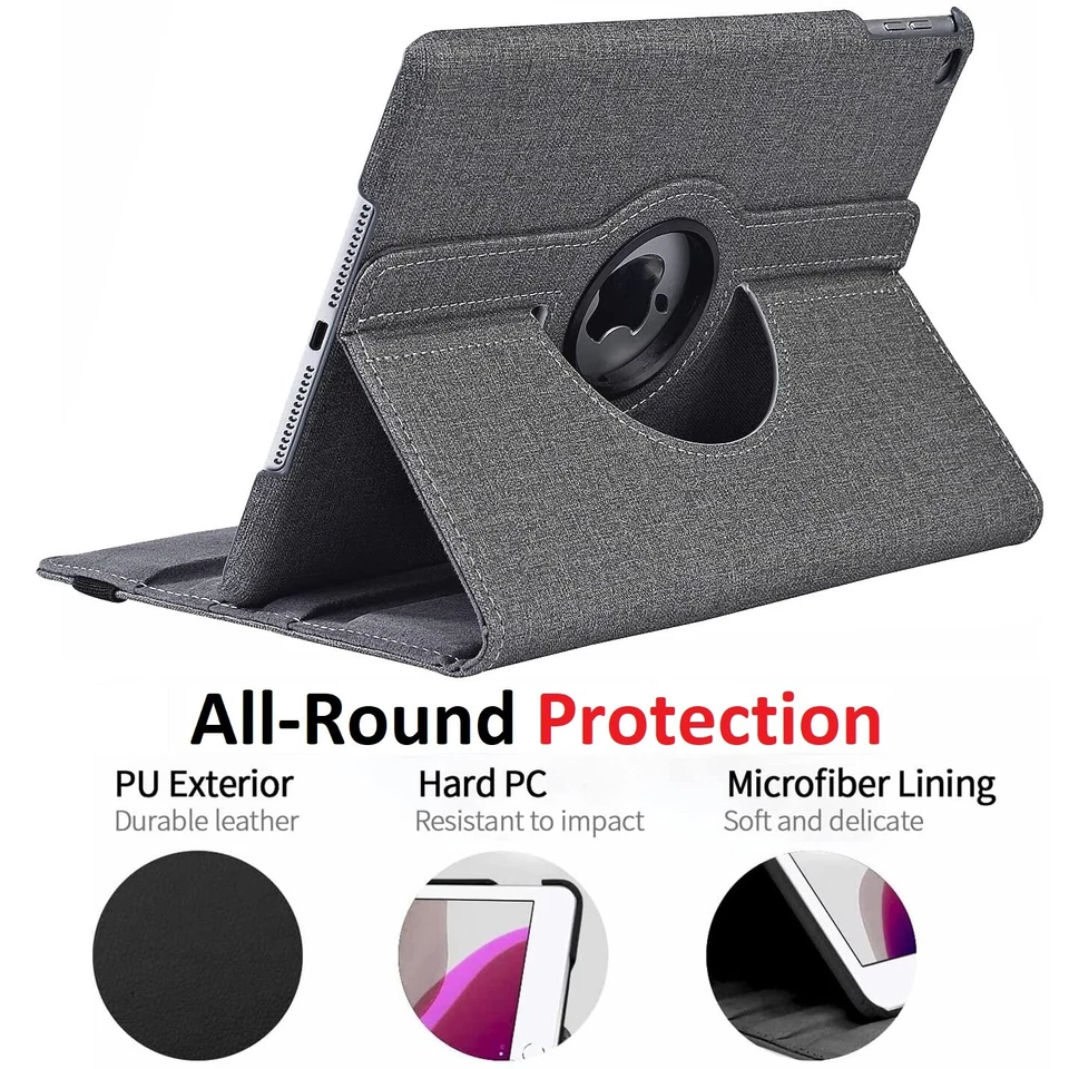 iPad Rotating Case Fabric 360 For iPad Mini 4 5 6 7 Pro 9.7 12.9 Air 11 13 M2 M3 - Image 4 of 4