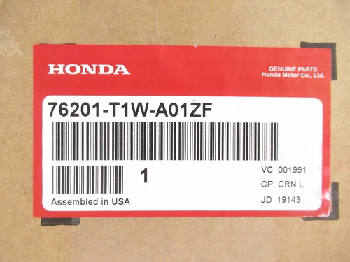 Genuine OEM Honda 76201-T1W-A01ZF Passenger Side Mirror Skull Cap *NH731P* Black