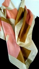   1776  Jumbo Numbers Vntg Bicentennial Scarf Unusual Flesh Colors 26" Square