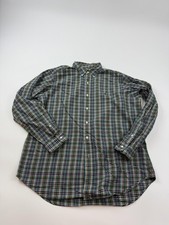 Polo Ralph Lauren Shirt Mens Large Green Plaid Long Sleeve Button Front Classic