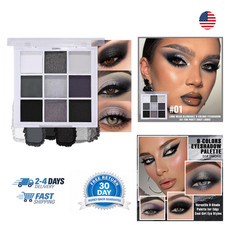 Eyeshadow Makeup Palette Smoke Black White Gray Blue Nude 9 Colors for Women