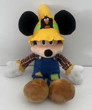 Disney Store 15" MICKEY MOUSE Scarecrow Fall Plush Stuffed Toy Girls Boys Gift