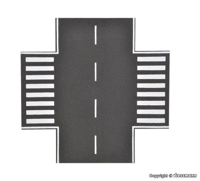 Vollmer 48261 - H0 Straßenplatte Asphalt aus Steinkunst, X-Kreuzung - Neu