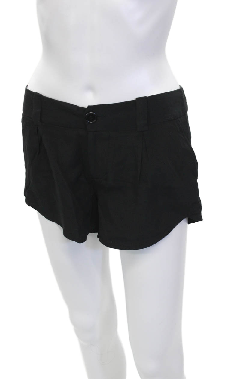 Alice + Olivia Womens Solid Black Polyester Short… - image 2