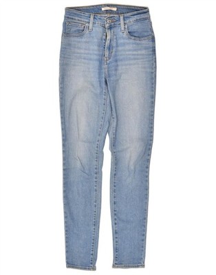Levi's Damen 721 High Rise Skinny Jeans W26 L29 Blau Baumwolle AS05