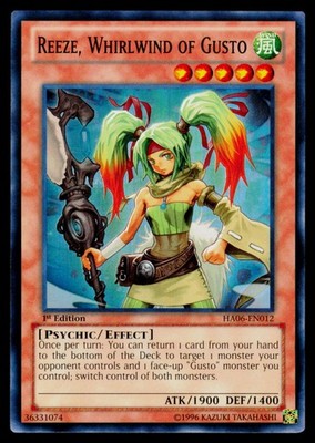 Reeze, Whirlwind of Gusto - HA06-EN012 LP Hidden Arsenal 6 Omega YuGiOh 1st Ed