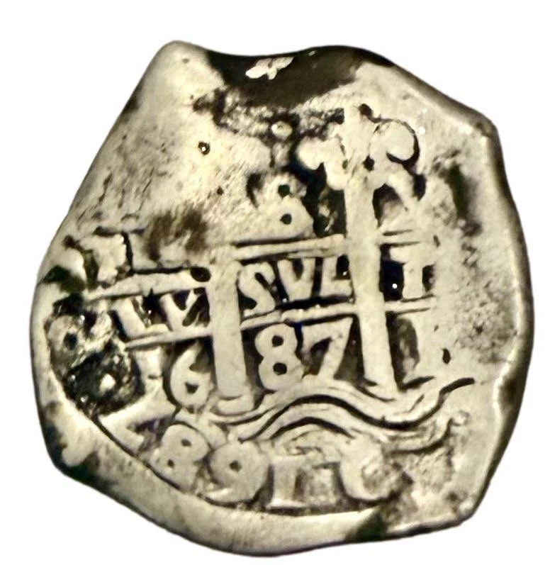 1687 Spanish Silver 8 Reales Cob • Potosí Mint • Assayer Marked • Uncertified - Image 3 of 3