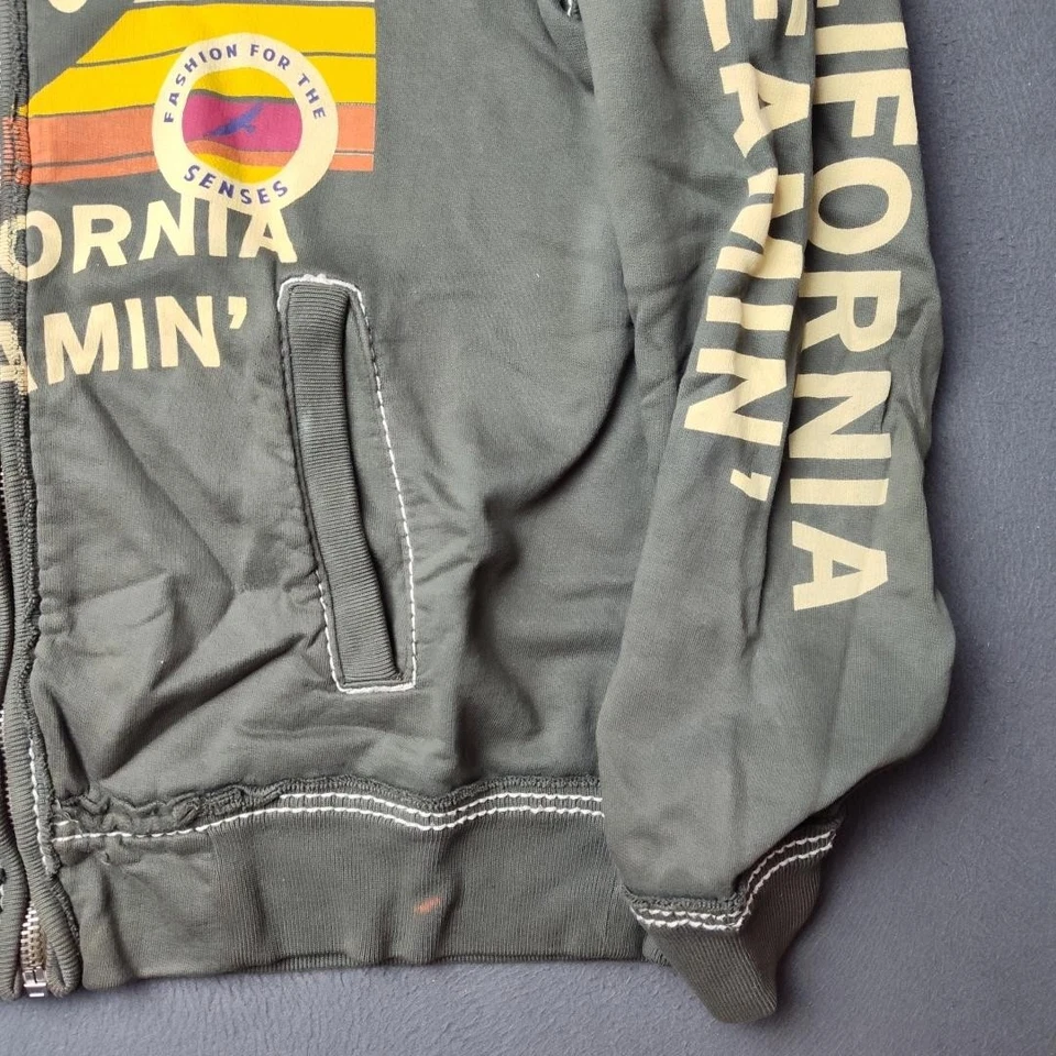 Chaqueta True Religion Para Hombre XL Verde Grande T Polar Cremallera Pista California Dreamin' Foto 3 de 4