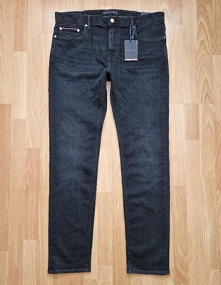 Tommy Hilfiger Herren Jeans SLIM BLEECKER PSTR CROW BLACK Stretch Denim W38 L34