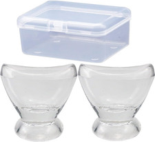 2 Pcs Glass Eye Wash Cup for Eye Rinse with Storage Container
