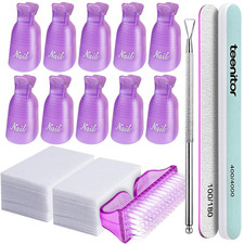 Nail Polish Gel Remover Tools Kit with Nail Clips Nail Remover Pads Cuticle Push
