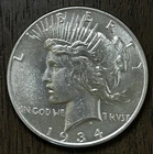 1934 $1 Peace Silver Dollar BU - 24828