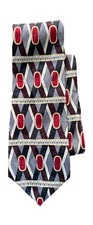 Givenchy Monsieur 100 Silk Tie Red Black White Abstract Diamond Designer Luxury