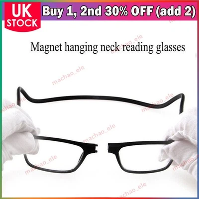 Hanging Adjustable Magnetic Reading glasses Front Click Connect Neck Folding New