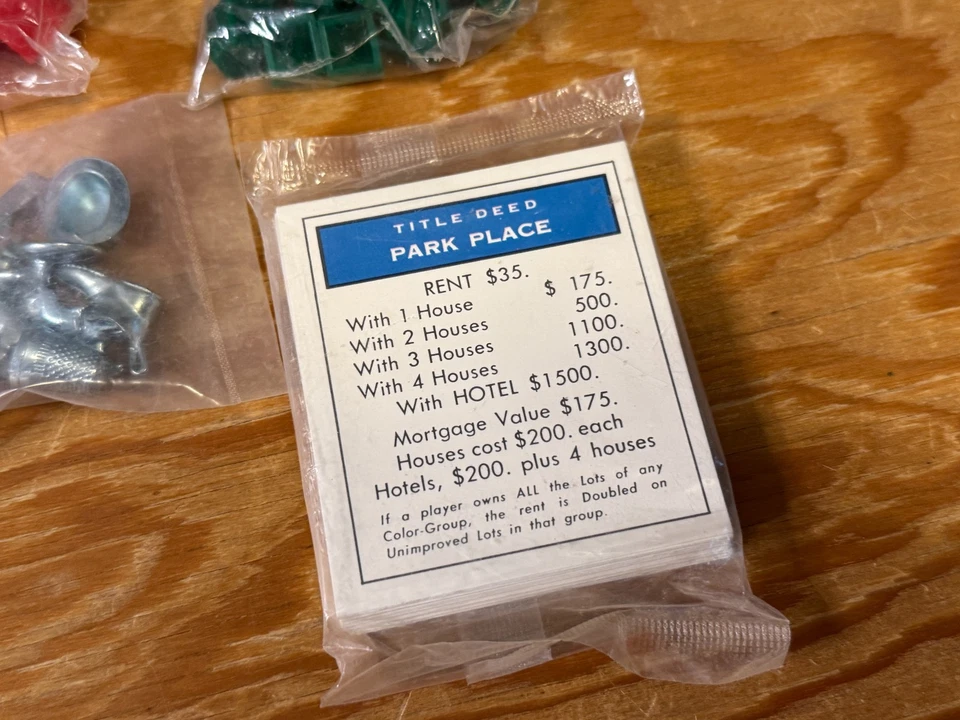 1975 NEW Sealed Monopoly Game Replacement Parts Parker Brothers - Image 2 of 4