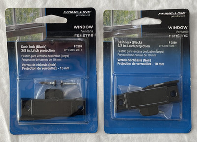 2 Black Finish Prime Line Window Sash Locks F 2589