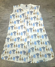 HB Cotton Wearable Blanket Sleep Sack 6-12M White/Blue/Gray Elephant Print