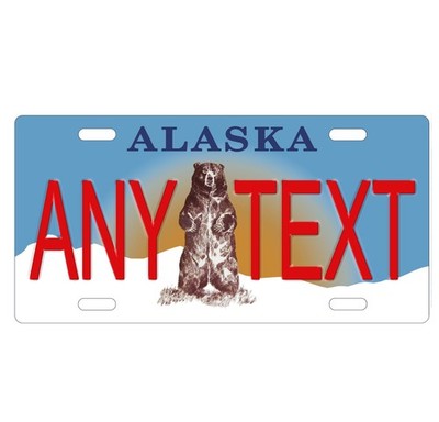 Novelty, Personalized State License Plates-Alaska Bear. Three Sizes Available