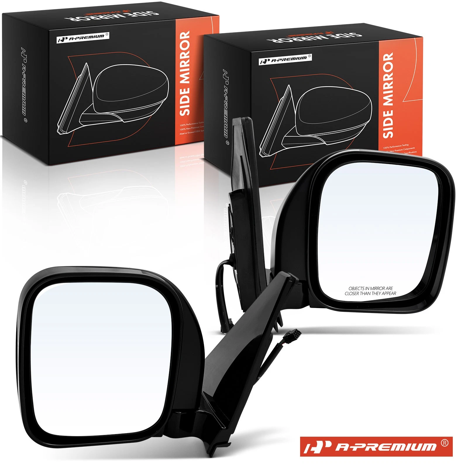 A-Premium Pair Power Mirror Manual Fold Heated for Mitsubishi Montero 2001-2004