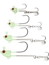 6Pcs 3.5g-15g Luminous 3D Eyes Fishing Jig Head Fishing Hooks Bass Treble Hook