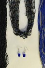 JEWELRY LOT VTG -MOD BEADED NECKLACES GLASS  DELICA SEED BEADS BLACK +IRIDESCENT — photo 2