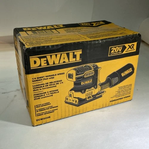 New DeWalt DCW200B 20-V XR Cordless Brushless 1/4 Sheet Variable Speed Sander