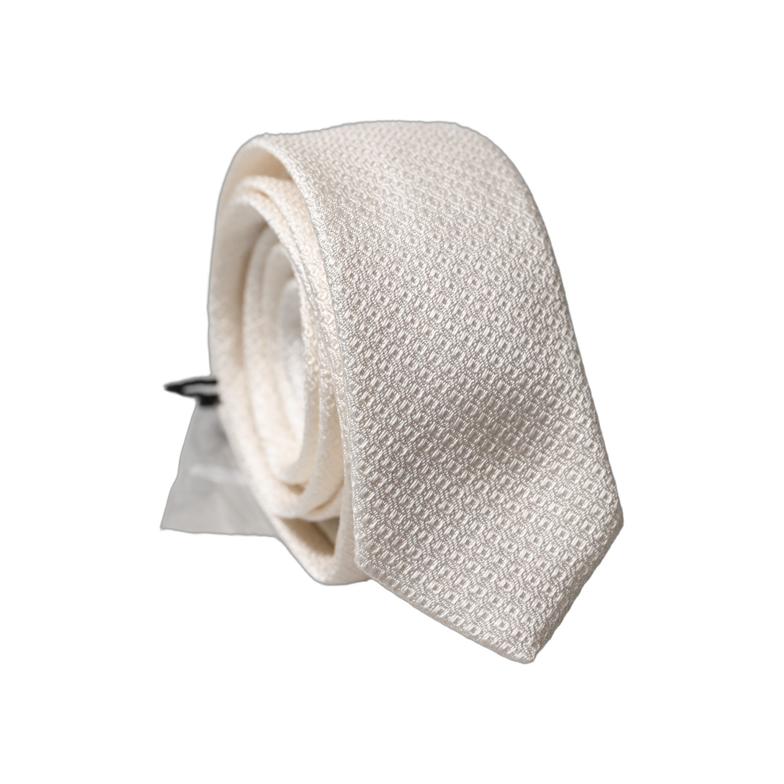 DOLCE - GABBANA Tie White Solid Textured Silk Adjustable Men Tied Necktie 190usd 21890₽