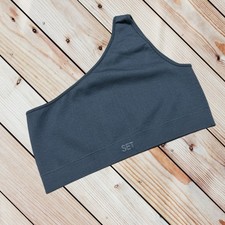 Set Active M blueish grey Sculptflex ribbed one shoulder bra