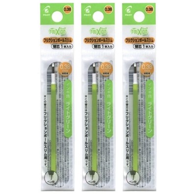 Pilot Friction Ball Slim Refill 0.38mm Light Green LFBTRF12UFLG 1pc x 3 Pack Set