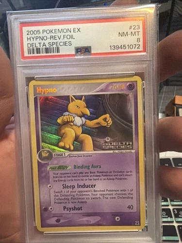 2005 Pokemon EX Delta Species Hypno #23 Reverse Holo Stamped PSA 8 NM-MT