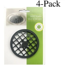 Fox Run Plastic Garbage Disposal Safety Screen, 3 Inches - Black (4-Pack)