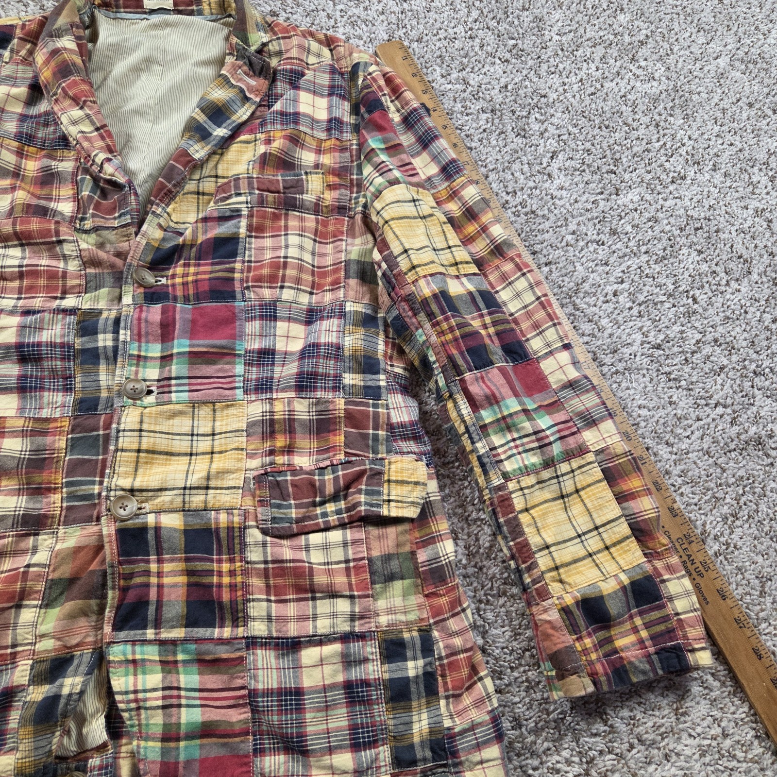 J.Crew Blazer Jacket Mens Large Patchwork Plaid C… - image 4