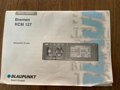 BLAUPUNKT BREMEN / BREMEN RCM 127 - BEDIENUNGSANLEITUNG