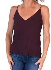 Aritzia Wilfred Free Margot camisole Tank Top Burgundy V Neck Flowy  Rayon Small