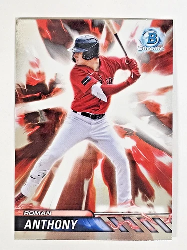 ROMAN ANTHONY 2024 BOWMAN CHROME PLASMA POWER  REFRACTOR ROOKIE CARD RED SOXS