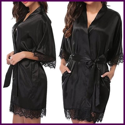 1 pieza de ropa interior para mujer, bata brillante, pijama de seda de hielo, ca
