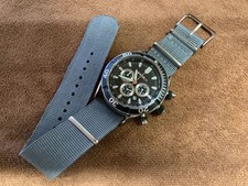 Nautica Chronograph Watch A23001 Black Dial Nylon Strap Quartz 42mm Men's Authen