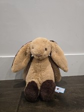 Jellycat Bashful Patchwork Brown Bunny Plush Medium 100% Authentic NWT