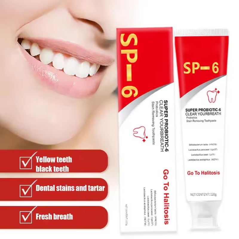 2Pcs Super Probiotic SP-6 Toothpaste, Probiotics Bright White Toothpaste, Sp 6