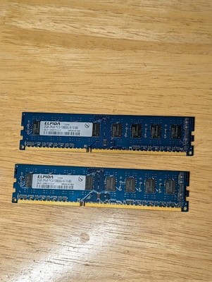 Set of 2 ELPIDA 2GB 2Rx8 PC3-10600U-9-10-B0 - DDR3 RAM Memory