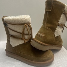Koolaburra by UGG Michon Short Chestnut Suede Fur Boots SZ 7